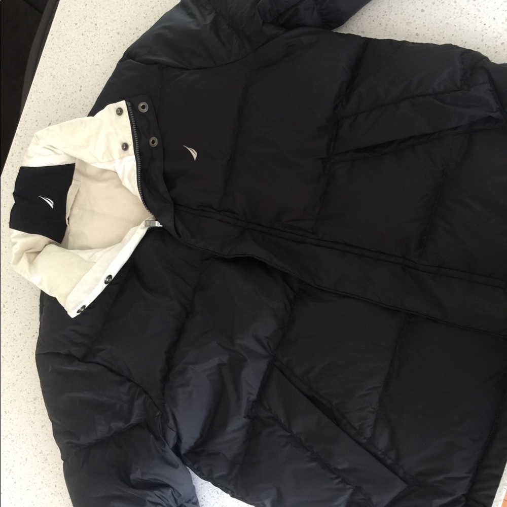 Nautica reversible quilted jacket (black/cream)